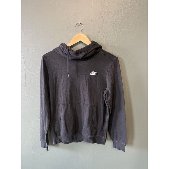 Nike Sportswear Womens Black Funnel Neck Pullover Sweatshirt Size Small - Picture 1 of 3